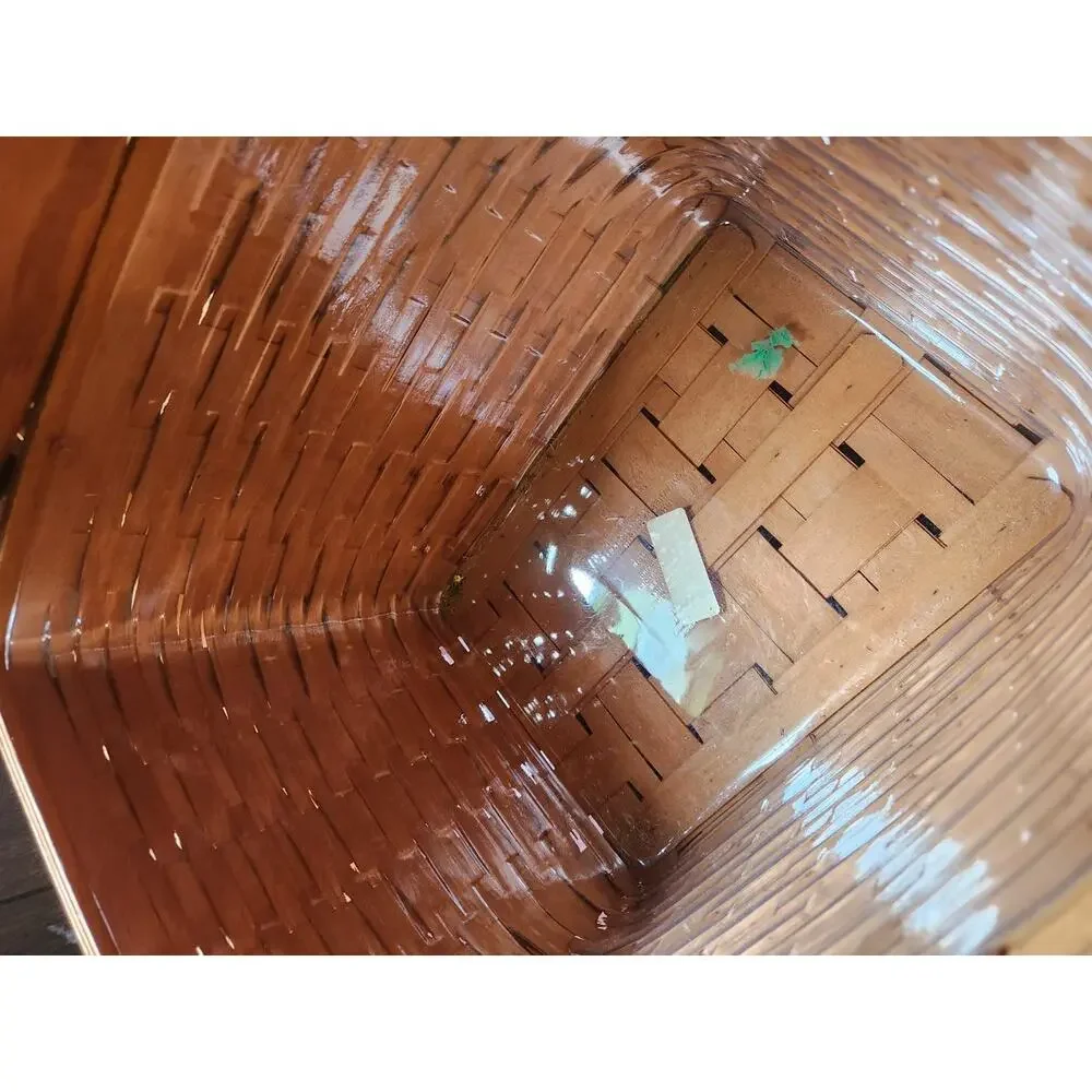 Longaberger Handwoven Picnic Basket 2 Swing Handles Wood Lid 1995
